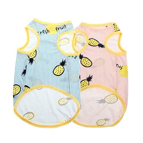 TOBBOMEY 2stücke Haustier Sommerweste Für Kleine Hunde Und Katzen Atmungsaktive Und Bequeme Tierbekleidung Für Frühling Und Sommer Aktivitäten von TOBBOMEY