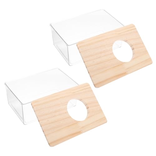 TOBBOMEY 2pcs Acryl Hamster Sand Bad Behälter Chinchilla Badewanne für Tägliche Reinigung von TOBBOMEY