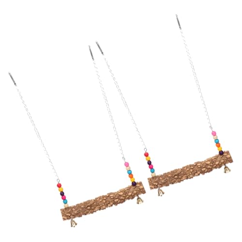 TOBBOMEY 2St Vogelschaukelspielzeug Haustier Holz schaukel Vogel schaukel Vogelnest Käfig holzschaukel Outdoor spielsachen Hähnchenständer aus Holz Stehstange für Vogel Protokoll von TOBBOMEY