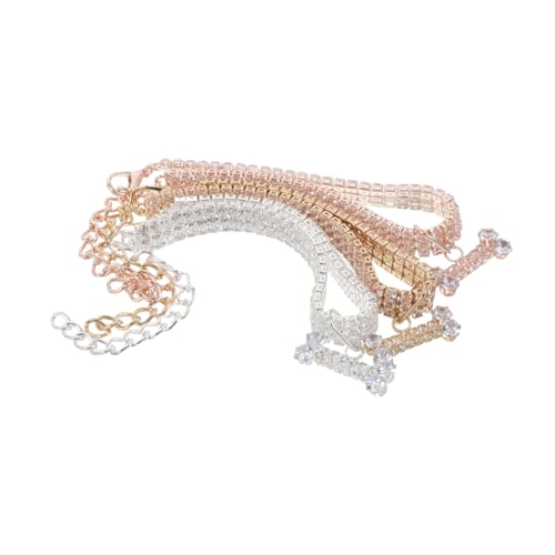 TOBBOMEY 3 Stück Haustierhalsband Katzenhalsband Hund Kette Halsband Halskette Für Haustier Katzenkettenzubehör Hundehalsband Katzenbedarf Haustier-Halsband-anhänger Luxushundkragen Kupfer von TOBBOMEY