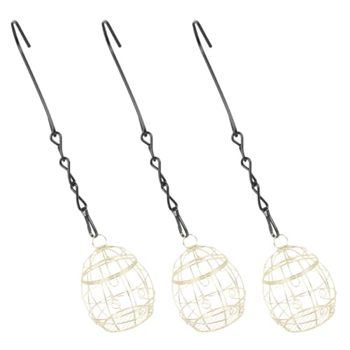 TOBBOMEY 3 Stück Vogelfutterspender, Fettballring Zum Aufhängen, Für Kaninchen, Grasrahmen, Heufutterspender, Kaninchen, Heuballen, Fettballen Futterspender, Metall, Zum Aufhängen, Für von TOBBOMEY