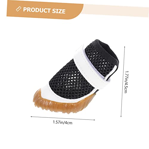 TOBBOMEY 4 Stück Atmungsaktive Hundeschuhe aus Mesh Verstellbare Pfotenschützer für Kleine Hunde Leichtes Hohles Design für Sommer für Drinnen und Draußen rutschfeste Schutzabdeckung TOBBOMEY 4 Stück Atmungsaktive Hundeschuhe aus Mesh Verstellbare Pfotenschützer für Kleine Hunde Leichtes Hohles Design für Sommer für Drinnen und Draußen rutschfeste Schutzabdeckung von TOBBOMEY