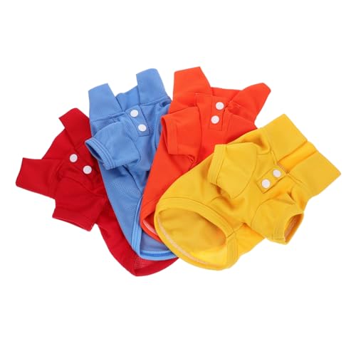 TOBBOMEY Haustier-Outfit 4-TLG. Hunde-t-Shirt Atmungsaktive Haustierkleidung Bequeme Outdoor von TOBBOMEY