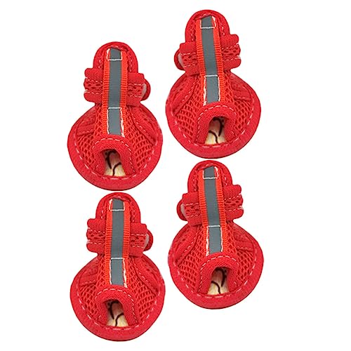 TOBBOMEY 4 Stück Haustier Sandalen, Schuhe Für Hunde, Haustierzubehör, Schützende Hundeschuhe, Outdoor Haustierschuhe, Hunde Haustierschuhe, Schützende Haustierschuhe, Pfotenschutz, von TOBBOMEY