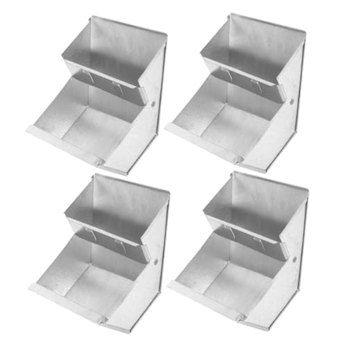 TOBBOMEY 4 Stück Metall Kaninchenfutterspender Futterbox für Käfige Langlebig und Kaubeständig Kontrollierte Futterabgabe Minimiert Futterverschwendung Geeignet für Innen und Außenhaltung von TOBBOMEY