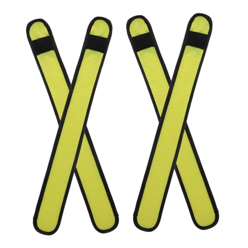 TOBBOMEY 4 Stück Pferde-Leggings Mit Knöchelriemen Beleuchtung Pferdebeinband Leuchtendes Beinband Led-Stiefel Pferdebedarf Leuchtendes Armband Flash-Armband Led-Gamaschen Yellow Stoff von TOBBOMEY