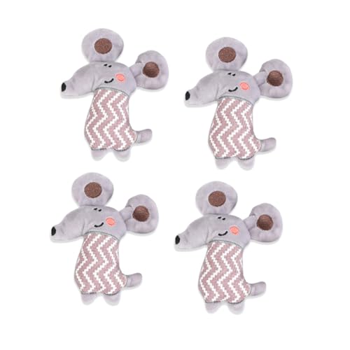 TOBBOMEY 4 Stück Teiliges Katzenminze Plüschmäuse Langlebig und Sicher Katzenspielzeug mit Großem Ohrdesign für Wohnungskatzen und Kätzchen zur Beschäftigung und Spielspaß von TOBBOMEY
