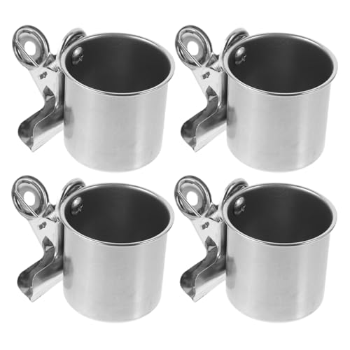 TOBBOMEY Papageien-futterspender Für Käfig Vogelkäfig-futternäpfe Set Aus Edelstahl Doppelfunktion Futter- Und Wassernapf Mit Clip von TOBBOMEY