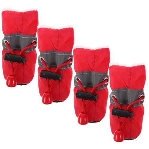 TOBBOMEY 4 Stück rutschfeste Haustierschuhe, Haustier Welpenschuhe, Hundeschuhe Für Draußen, rutschfeste Welpenschuhe, rutschfeste Hundestiefel, Praktische Hundestiefel, rutschfeste von TOBBOMEY