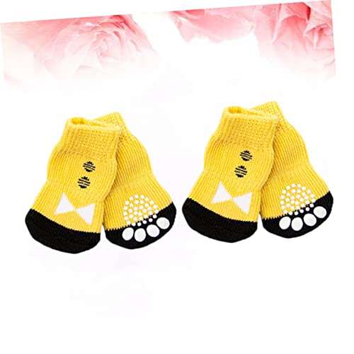 TOBBOMEY 4 Stück rutschfeste Hundesocken aus Baumwolle Schützend und Bequem für Welpen Weiche Strapazierfähige Pfotenschutz Socken für Drinnen und Rutschige Böden S TOBBOMEY 4 Stück rutschfeste Hundesocken aus Baumwolle Schützend und Bequem für Welpen Weiche Strapazierfähige Pfotenschutz Socken für Drinnen und Rutschige Böden S von TOBBOMEY