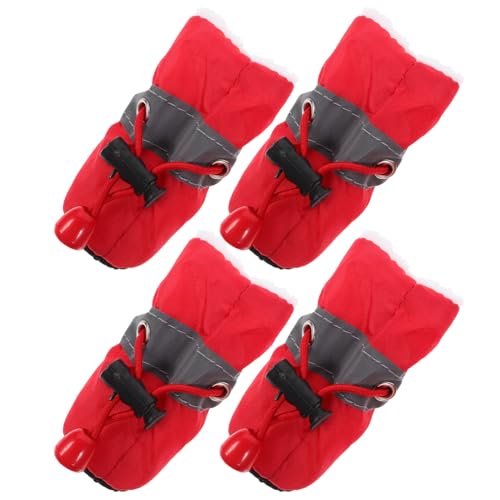 TOBBOMEY 4 Stück rutschfeste Schuhe Für Haustiere, Praktische Hundeschuhe, Hundestiefel Für Regen, Praktische Hundestiefel, rutschfeste Welpenschuhe, Hundeschuhe Für Regen, Hundestiefel von TOBBOMEY