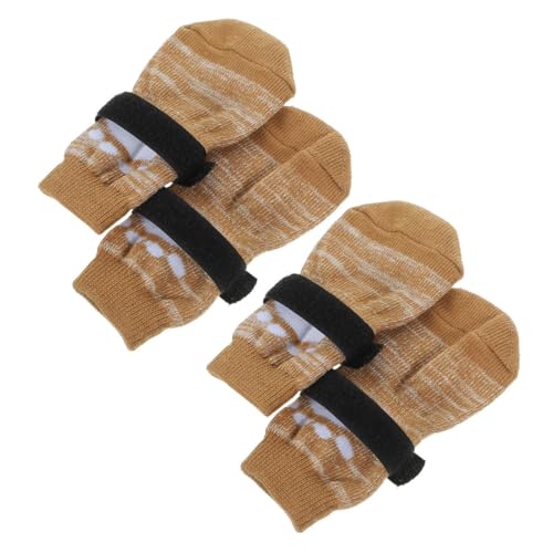 TOBBOMEY 4 Teilige Haustiersocken, Welpenzubehör, Hundezubehör, Atmungsaktive Pfotenschützer, Austauschbare Warme Socken, Bezaubernde Pfotenschützer, Kompakte Hundesocken, Verschleißfeste von TOBBOMEY