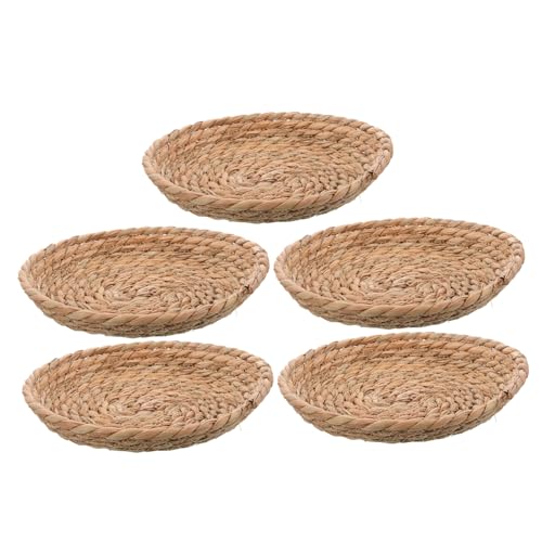 TOBBOMEY 5 Stück Kaninchenstallmatte, Vogelkäfigzubehör, Strohgeflochtenes Nest, Vogelnest, Basteln, Hühnerstall, Vogelnester, Dekorationen, Geflochtenes Hühnerschlafnest, Geflochtenes von TOBBOMEY