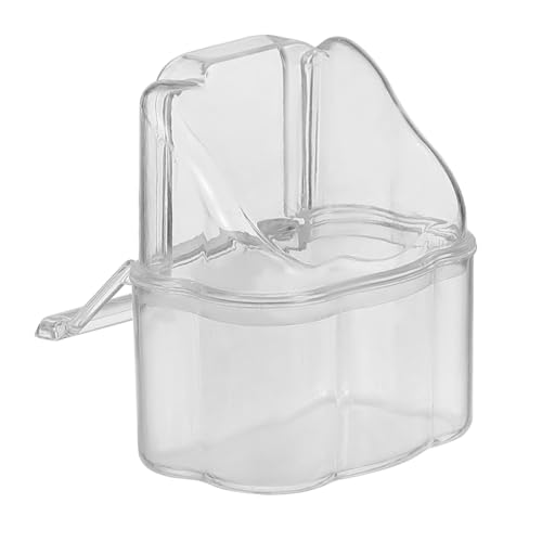 TOBBOMEY 5 Stück Teiliges Transparentes Vogeltränke aus Acryl Großer Futterbecher zum Aufhängen Am Käfig Leichter Papagei Futterspender für Wellensittiche und Nymphensittiche von TOBBOMEY