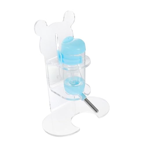 TOBBOMEY Auslaufsichere Haustier Trinkflasche mit Halterung Transparenter Acrylständer Automatische Wasserversorgung für Hamster Kaninchen Welpen und Kleine Haustiere Installieren Teiliges von TOBBOMEY