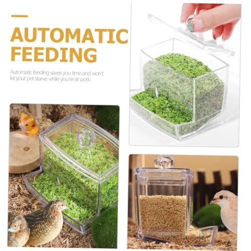TOBBOMEY Automatischer Hühnerfutterspender aus Acryl mit Schraubbefestigung Transparenter Futtertrog für Küken und Kleintiere Verschleißfest Leicht zu Reinigen Praktischer Futterbehälter TOBBOMEY Automatischer Hühnerfutterspender aus Acryl mit Schraubbefestigung Transparenter Futtertrog für Küken und Kleintiere Verschleißfest Leicht zu Reinigen Praktischer Futterbehälter von TOBBOMEY
