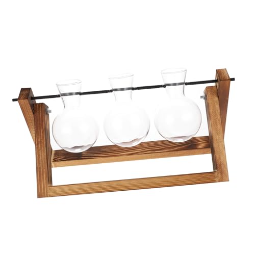 TOBBOMEY Bulb Terrarium mit Drehhalterung und Holzständer Transparentes Glas Pflanzgefäß für Hydroponik Dekorative Blumenvase für Zimmerpflanzen Propagation Station im Vintage Stil TOBBOMEY Bulb Terrarium mit Drehhalterung und Holzständer Transparentes Glas Pflanzgefäß für Hydroponik Dekorative Blumenvase für Zimmerpflanzen Propagation Station im Vintage Stil von TOBBOMEY