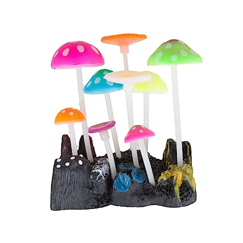 TOBBOMEY Bunte Aquarium Deko Pilze Kunststoff mit Leuchtendem Realistische Künstliche Fisch Tank Dekoration Sicher für Süß und Farbenfrohes Ornament für Aquarien TOBBOMEY Bunte Aquarium Deko Pilze Kunststoff mit Leuchtendem Realistische Künstliche Fisch Tank Dekoration Sicher für Süß und Farbenfrohes Ornament für Aquarien von TOBBOMEY