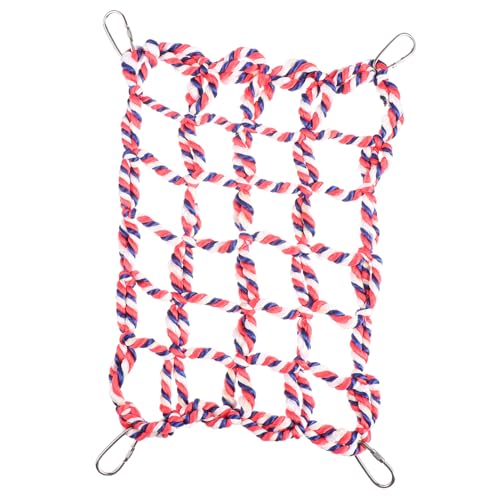 TOBBOMEY Buntes Kletternetz für Kleintiere Hängematte mit Haken Parrot Climbing Net für Wellensittiche Hamster und Nager Bewegung und Beschäftigung TOBBOMEY Buntes Kletternetz für Kleintiere Hängematte mit Haken Parrot Climbing Net für Wellensittiche Hamster und Nager Bewegung und Beschäftigung von TOBBOMEY