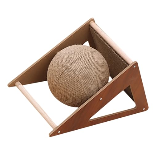 TOBBOMEY Cat Scratching Board Aus Wellpappe Mit Spielball Dreieckige Kratzmatte Für Katzen rutschfest Langlebig Und Zuverlässig Für Glückliche Katzen Und Möbelpflege von TOBBOMEY