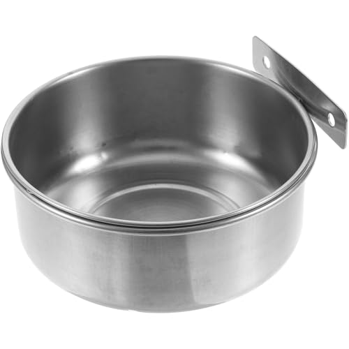 TOBBOMEY Edelstahl Hundenapf mit Sicherungsschraube Rutschfester Futterhalter für Haustiere Langlebiger Napf für Futter und Wasser für Käfigbefestigung Stabilitäts Design von TOBBOMEY