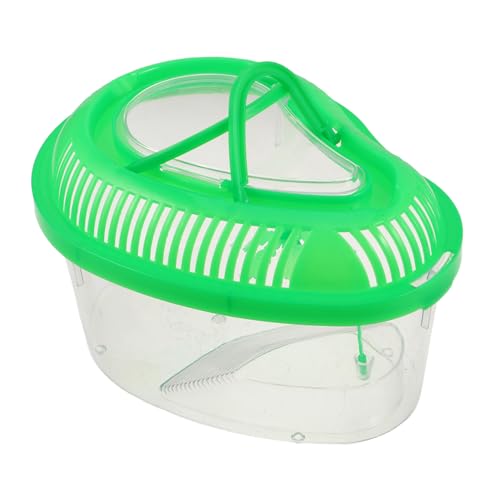TOBBOMEY Fischbox Aus Kunststoff, Zuchtbehälter Mit Griff, Desktop-fischschale, Tragbarer Aquarium-reptilienkäfig Für Garnelen, Schildkröten, Garnelen, Goldfische, Grün von TOBBOMEY