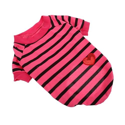 TOBBOMEY Dog Cotton Breathable Shirt Atmungsaktives Gestreiftes T-Shirt Für Hunde Für Kostümpartys Und Täglichen Gebrauch XL Baumwolle Maschinenwaschbar von TOBBOMEY