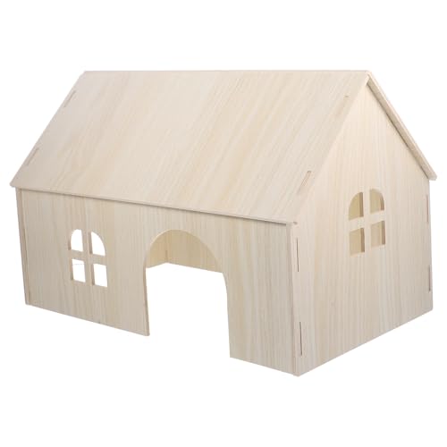 TOBBOMEY Hamster Holz Versteck Haus aus Natürlichem Holz Stabiles Nager Nest für Meerschweinchen Chinchilla Eichhörnchen und Kleine Nagetiere Langlebiges Kuschelnest für Spiel und Schlaf von TOBBOMEY
