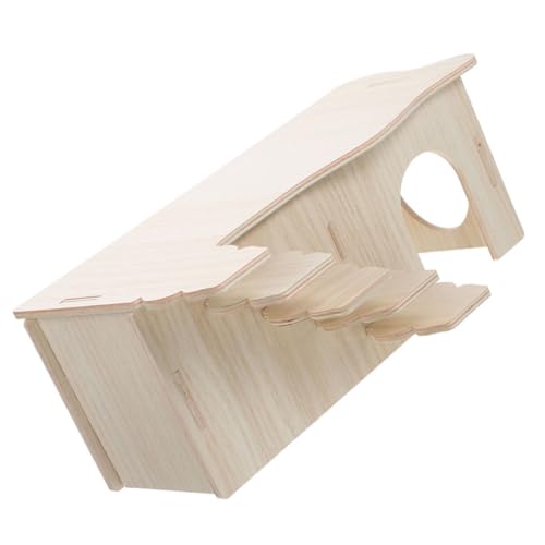 TOBBOMEY Hamster Holzhaus mit Leiter Mehrstöckiges Nagerversteck für Hamster Chinchilla und Meerschweinchen Robustes Holzspielhaus als Schlaf Spielnest für Käfigzubehör TOBBOMEY Hamster Holzhaus mit Leiter Mehrstöckiges Nagerversteck für Hamster Chinchilla und Meerschweinchen Robustes Holzspielhaus als Schlaf Spielnest für Käfigzubehör von TOBBOMEY