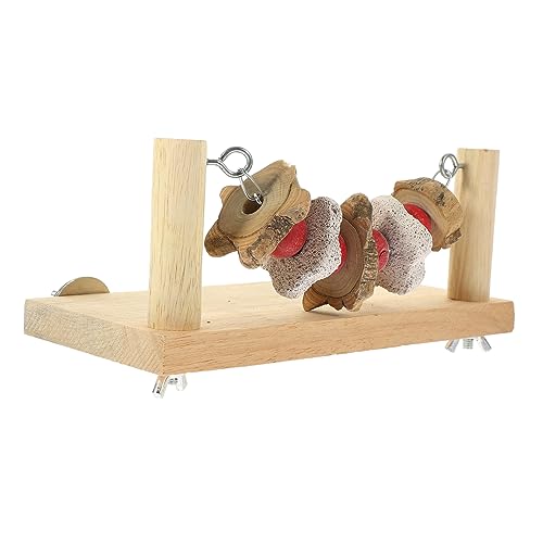 TOBBOMEY Hamster Kauspielzeug, Stein Mit Holzstütze, Nymphensittich, Chinchilla, Käfigspielzeug, Nymphensittichspielzeug, Papageienständer, Sitzstange, Sittich, Sitzstangen Für Käfig, von TOBBOMEY