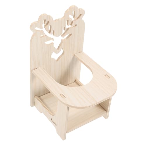 TOBBOMEY Hamster Kleiner Esstisch Bequemes Hamsterspielzeug Holz Chinchilla Stuhl Spielzeug Meerschweinchen Fütterungsstuhl Chinchilla Zubehör Naturholz Hamsterstuhl Hamster Holzstuhl von TOBBOMEY