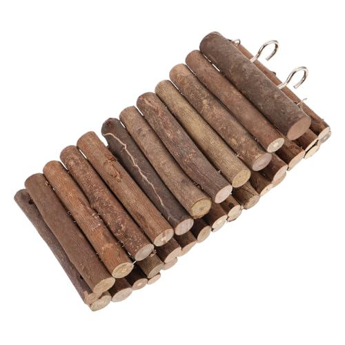 TOBBOMEY Hamster Kletterleiter Brücke aus Holz Multifunktionales Kleintier Hängebrücke Platzsparend Fördert Aktivität und Sicheres Versteck für Hamster Mäuse Rennmäuse Zwerghamster von TOBBOMEY