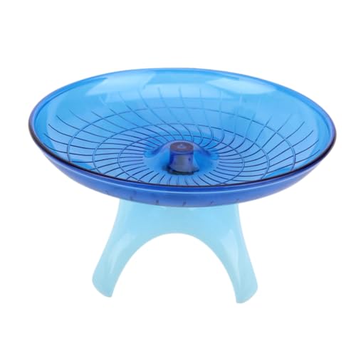 TOBBOMEY Hamster Laufrad Fliegende Untertasse Blau Langlebiges Trainingsrad für Kleintiere Wie Hamster und Ratten Kleines Rutschfestes Pet Exercise Wheel zur Gesunden Bewegung von TOBBOMEY