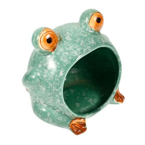 TOBBOMEY Keramik Hamster Nest Kühlend Haustier Haus Frosch Form Für Kleine Tiere Versteck Zum Schlafen Spielen TOBBOMEY Keramik Hamster Nest Kühlend Haustier Haus Frosch Form Für Kleine Tiere Versteck Zum Schlafen Spielen von TOBBOMEY