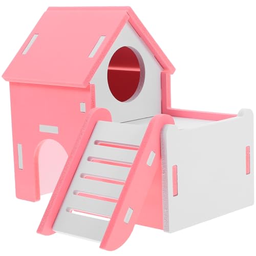 TOBBOMEY Hamsternest-versteckhaus Spielzeug Hamsterversteck Hamsterzubehör Für Käfige Hamster Verstecken Kleintierkäfig Meerschweinchenhäuser Und Verstecke Hamsterspielplatz Rosa PVC von TOBBOMEY