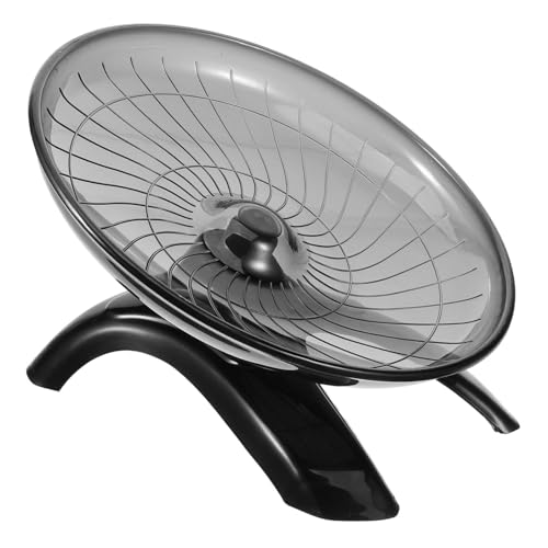 TOBBOMEY Hamsterrad Leises Laufrad für Hamster Igel Meerschweinchen Chinchilla Kleintiere Fitnessspielzeug Geräuscharm Schwarz von TOBBOMEY