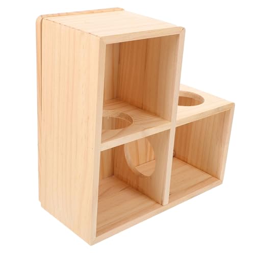 TOBBOMEY Hamsterspielzeug Tunnel Für Hamster Holz Rattenversteck Hamsterhäuser Verstecke Entzückendes Rattenhaus Hamsterhütte Käfig Hamsterhaus Mini Rattenkäfig Versteck Hamsterversteck von TOBBOMEY