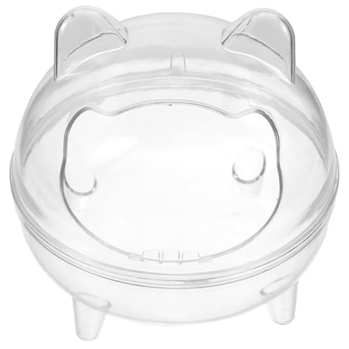 TOBBOMEY Badehalter Für Meerschweinchen Hamster-sandbadebox Plastiktoilette Für Kleine Haustiere Transparent Mit Vertiefter Unterseite Als Hamsterbadezimmer Zubehör von TOBBOMEY