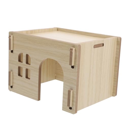 TOBBOMEY Hamster Versteck Aus Holz Gemütliches Chinchilla Haus Und Rückzugsort Für Kleine Tiere Wie Meerschweinchen Und Kaninchen Für Sicheres Spiel Und Lebensraum TOBBOMEY Hamster Versteck Aus Holz Gemütliches Chinchilla Haus Und Rückzugsort Für Kleine Tiere Wie Meerschweinchen Und Kaninchen Für Sicheres Spiel Und Lebensraum von TOBBOMEY