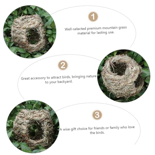 TOBBOMEY Handgefertigtes Vogelspielzeug aus Natürlichem Berggras Vierlochiges Nest für Wellensittiche und Kleintiere Langlebig Umweltfreundlich Dekorativ für Garten und Vogelkäfig TOBBOMEY Handgefertigtes Vogelspielzeug aus Natürlichem Berggras Vierlochiges Nest für Wellensittiche und Kleintiere Langlebig Umweltfreundlich Dekorativ für Garten und Vogelkäfig von TOBBOMEY
