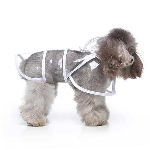 TOBBOMEY Regenmantel Für Große Hunde Mit Kapuze Und Reflektierenden Streifen Weiß M TOBBOMEY Regenmantel Für Große Hunde Mit Kapuze Und Reflektierenden Streifen Weiß M von TOBBOMEY