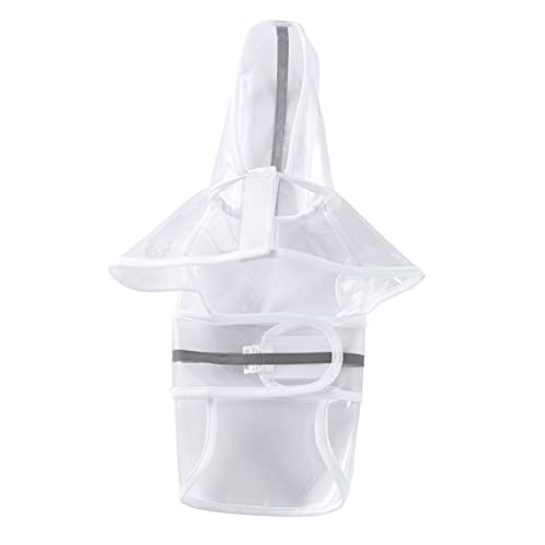 TOBBOMEY Haustier-Regenmantel für Große Hunde Weiße Haustier-Regenjacke mit Kapuze Reflektierende Streifen Größe S TOBBOMEY Haustier-Regenmantel für Große Hunde Weiße Haustier-Regenjacke mit Kapuze Reflektierende Streifen Größe S von TOBBOMEY