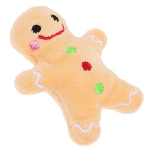 TOBBOMEY Haustier -Lebkuchen -Mann Puppe knuddelig klein Hundespielzeug Weihnachten beißen Kauspielzeug für Welpen zum Zahnen zum Reinigen der Hundezähne Hundeurlaub Plüsch Braun von TOBBOMEY