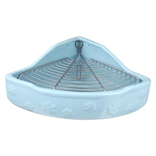 TOBBOMEY Haustier-wc Keramische Toilettenschüssel Für Kaninchen Meerschweinchen Und Chinchillas Fan-förmige Katzentoilette Mit Sicherheitsnetz Robustes Design Für Optimale Nutzung Für von TOBBOMEY