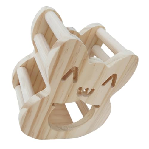 TOBBOMEY Holz Futterspender für Kleintiere Kleiner Grasspender mit Glatten Kanten Sicherer Holzhalter für Kaninchen Meerschweinchen Chinchillas Einfache Befestigung für Käfige von TOBBOMEY