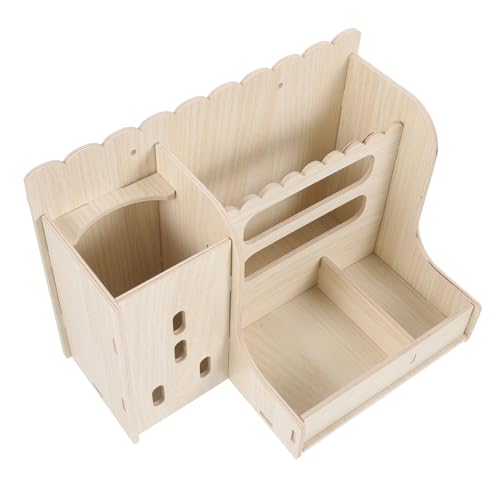 TOBBOMEY Holz Heuraufe Futterspender für Kaninchen und Meerschweinchen Stabiles Design Multifunktionale Futterstelle Geeignet für Kleine Haustiere Wie Hamster Einfach zu Reinigen Langlebig von TOBBOMEY