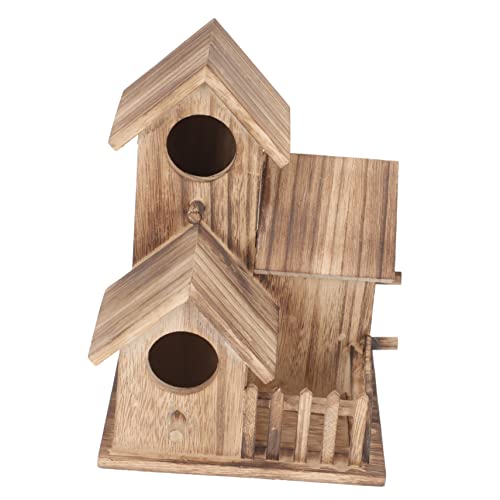 TOBBOMEY Holz Nistkasten für Wellensittiche Wetterfestes Garten Vogelhaus mit Mehrkammer Design für Brut und Aufzucht im Außenbereich Natürlicher Holzbau für Vogelzucht und Outdoor Nutzung von TOBBOMEY