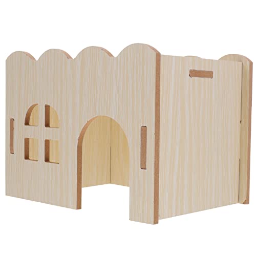 TOBBOMEY Holzhaus Hamster Meerschweinchen Spielzeug Meerschweinchen Outfit Meerschweinchenhütte Kleintierhäuser Und Lebensräume Kleintierbett Meerschweinchenhaus Meerschweinchenkostüm von TOBBOMEY
