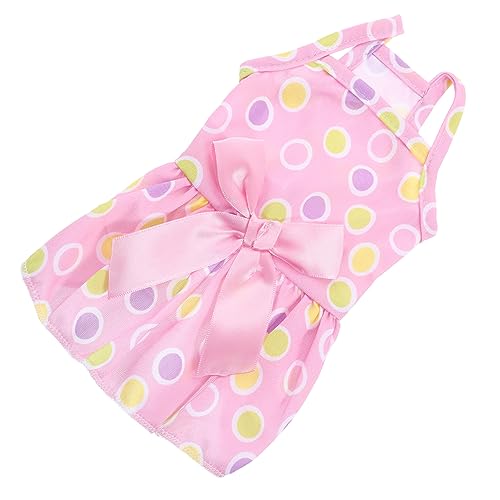 TOBBOMEY Haustierkleid Für Welpen Rock Mit Schleife Hawaii-Party-Hunde-Outfit Bequeme Atmungsaktive Hundekleidung von TOBBOMEY