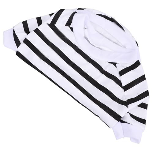 TOBBOMEY Hundeshirt Für Kleine Hunde Atmungsaktives Gestreiftes T-Shirt Aus Baumwolle Für Sommer Für Reisen Cosplay-Events Und Fotoshootings Bequem Und Leicht Anzuziehen von TOBBOMEY